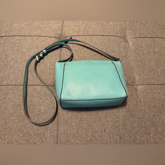 Kate Spade Monica Pebbled Teal Leather Crossbody - Picture 2 of 10